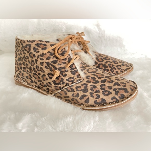 BEEK Goose Shearling Booties Boots Sherpa Lined Leopard $395 Anthropologie - Picture 4 of 10